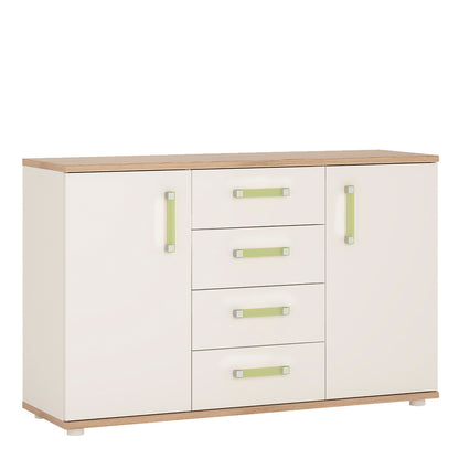 4KIDS 2 Door 4 Drawer Sideboard with Lemon Handles