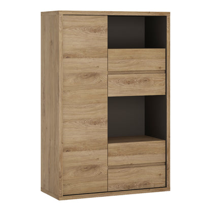 Shetland 1 Door 4 Drawer Display Cabinet