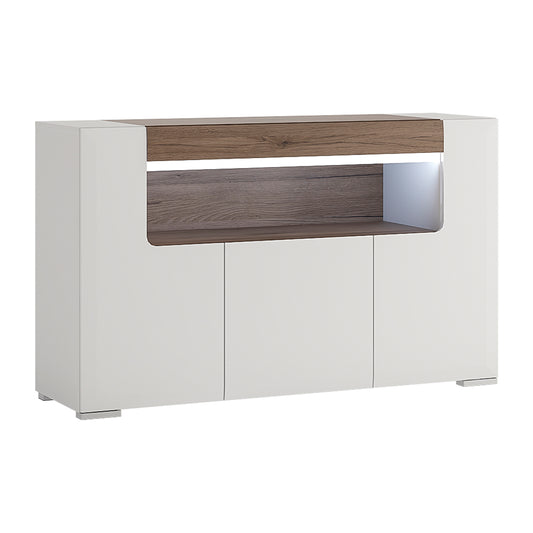 Toronto 3 Door Sideboard with open shelving (inc. Plexi Lighting)