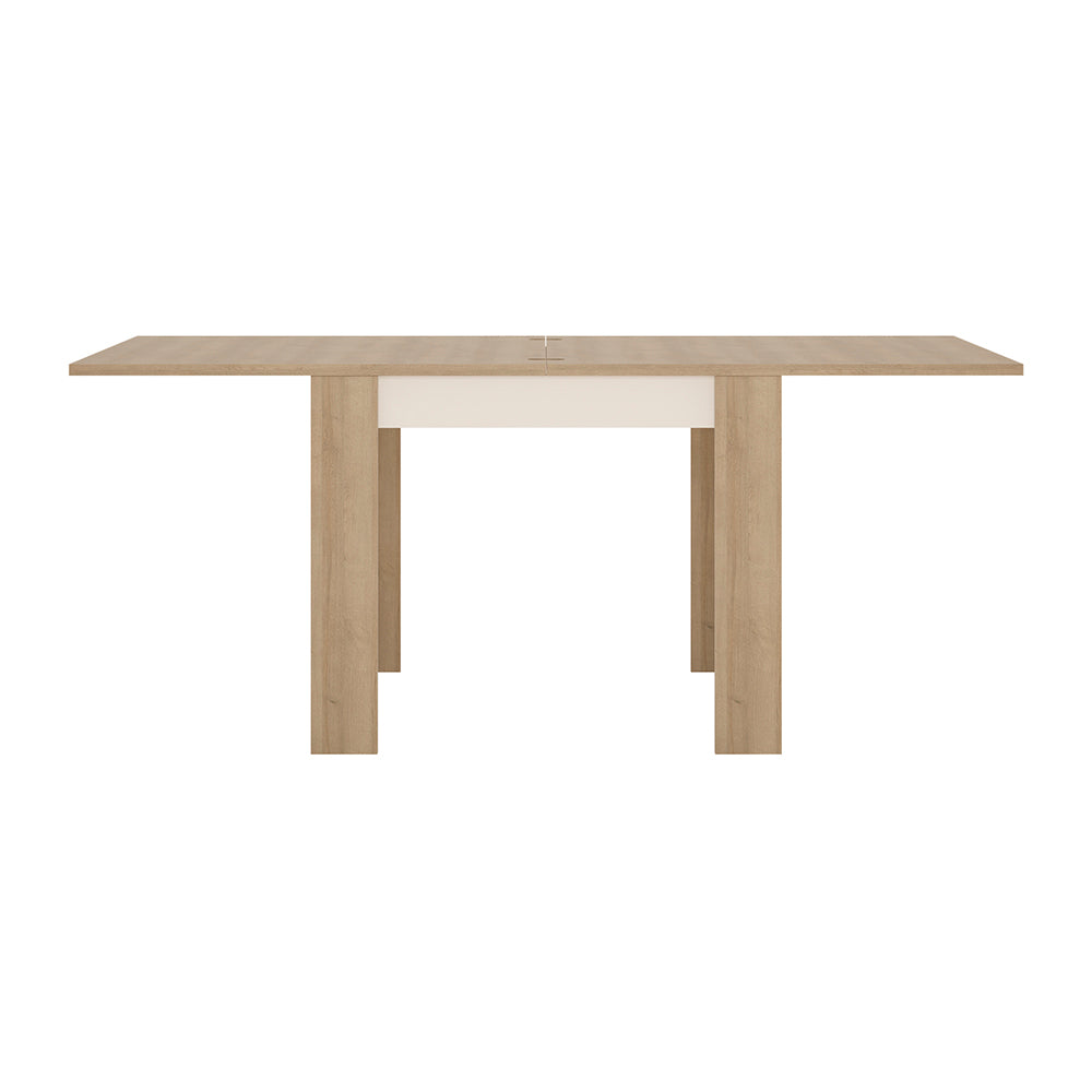 Lyon Small Extending Dining Table 90-180cm in Riviera Oak/White High Gloss