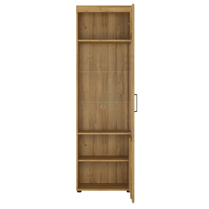 Cortina Tall Glazed Display Cabinet (RH) in Grandson Oak