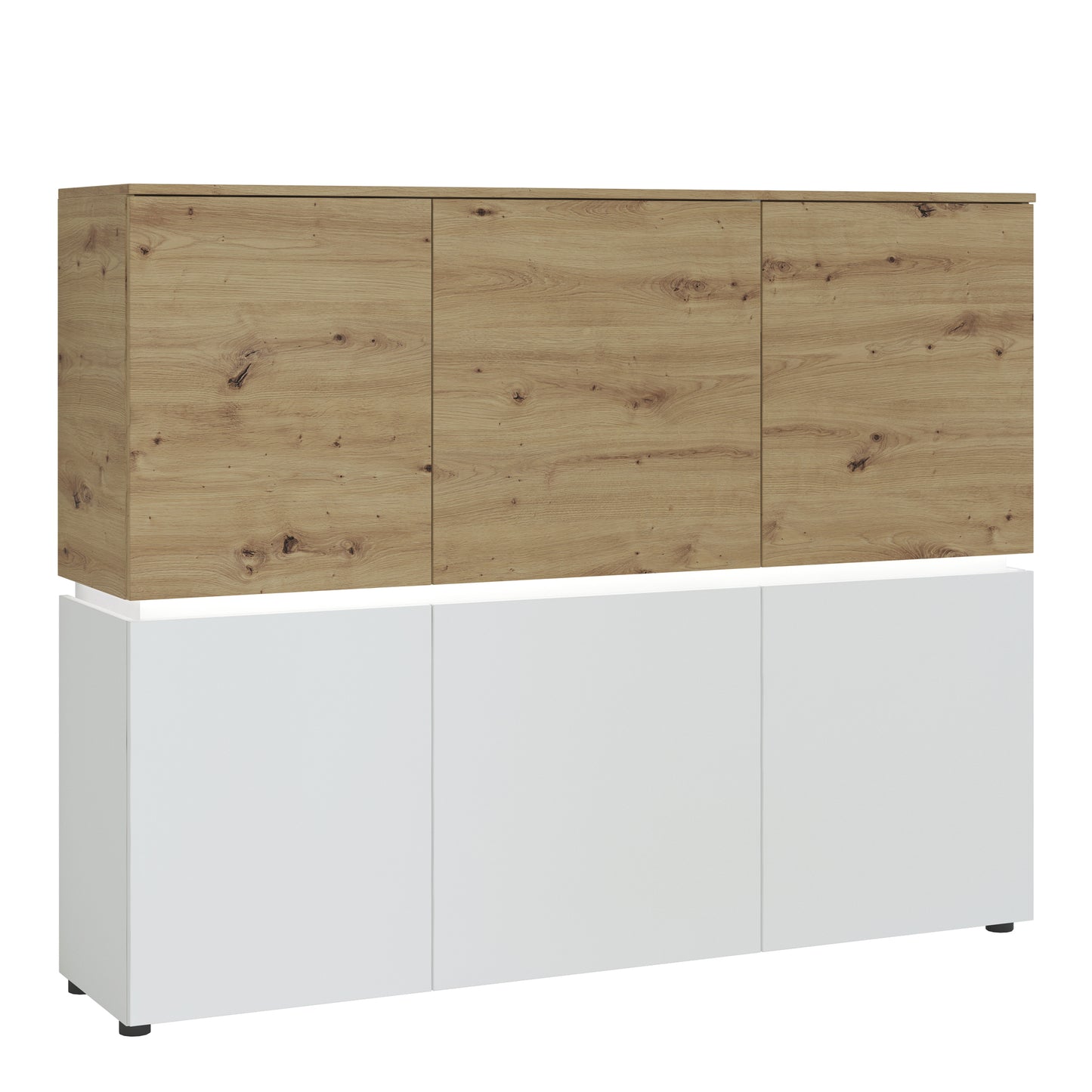 Luci 6 Door Cabinet (including LED lighting) in White and Oak