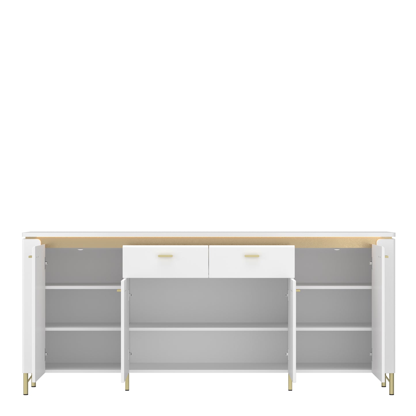 Lazio Sideboard 4 Door 2 Drawer in Alpine White/White Gloss