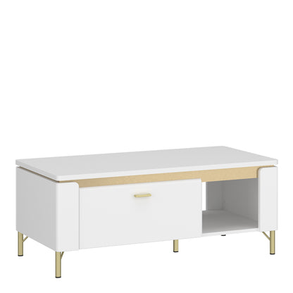 Lazio Coffee Table 1 Drawer in Alpine White/White Gloss