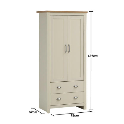 Lisbon 3 Piece Set 2 Door Wardrobe 3+4 Chest 1 Drw Bedside