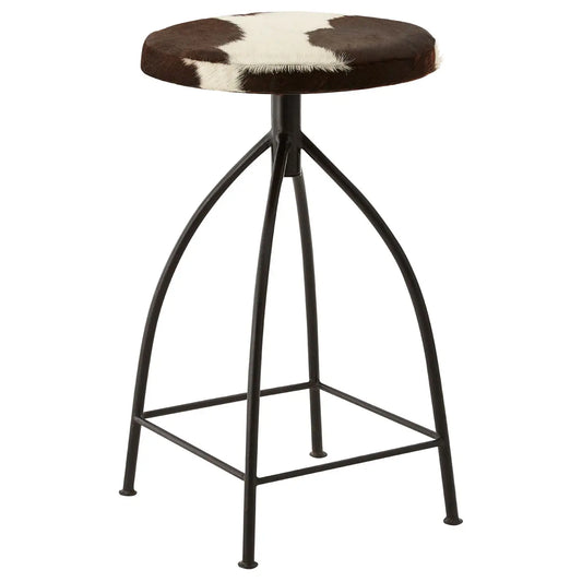 Boho Cowhide Bar Stool