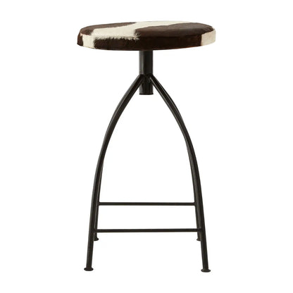 Boho Cowhide Bar Stool