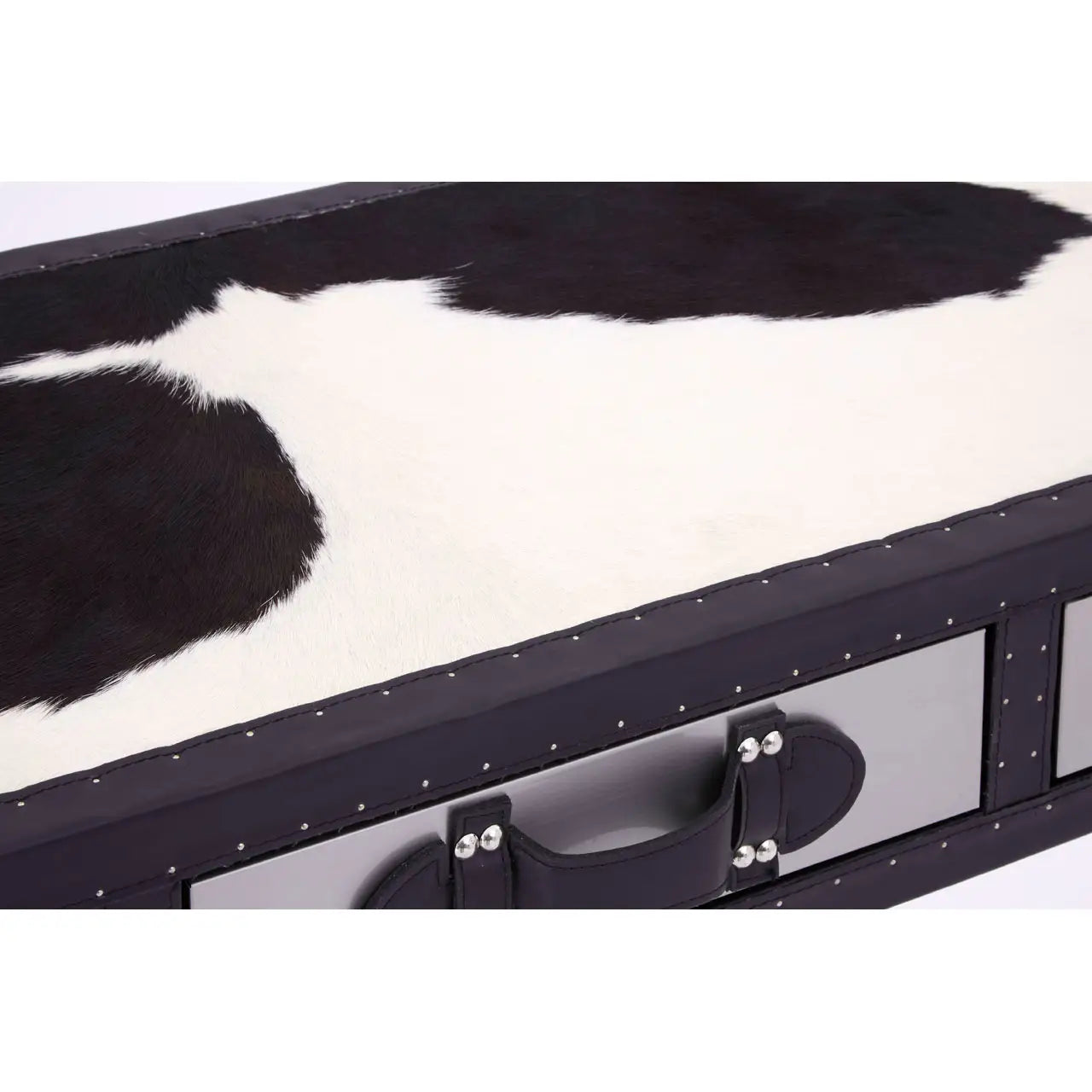 Kensington Townhouse Black And White Genuine Cowhide Console Table