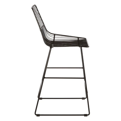 District Bronze Metal Wire Tapered Bar Chair