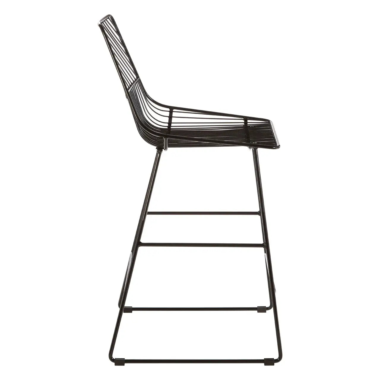 District Black Metal Wire Tapered Wire Chair