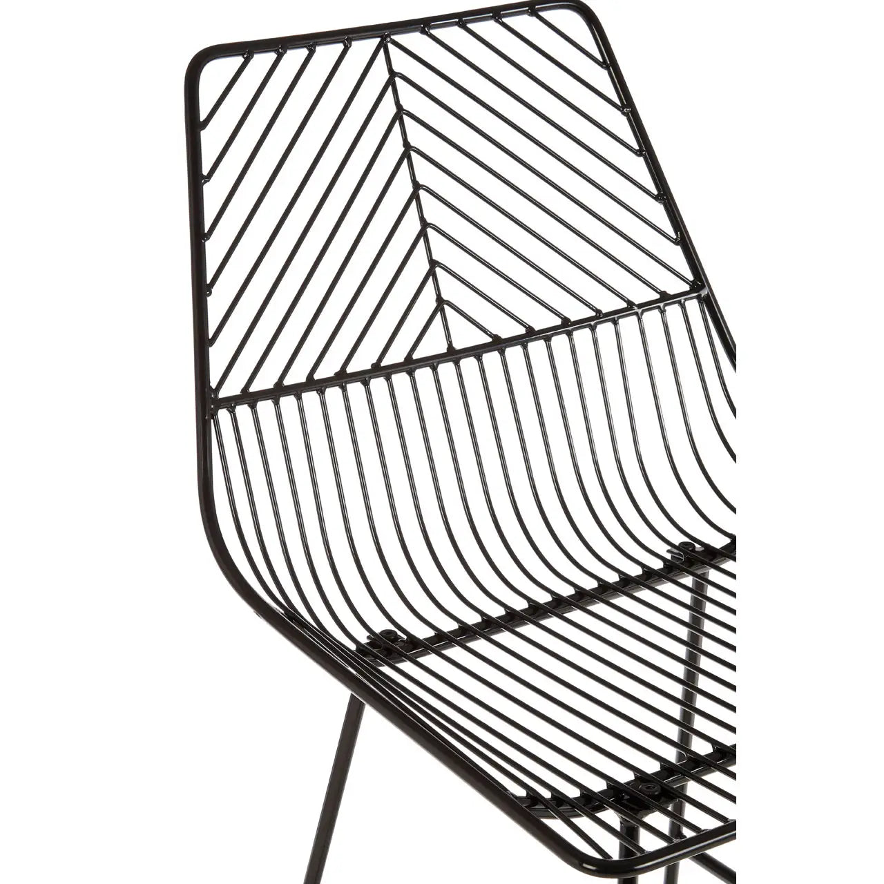 District Black Metal Wire Tapered Wire Chair