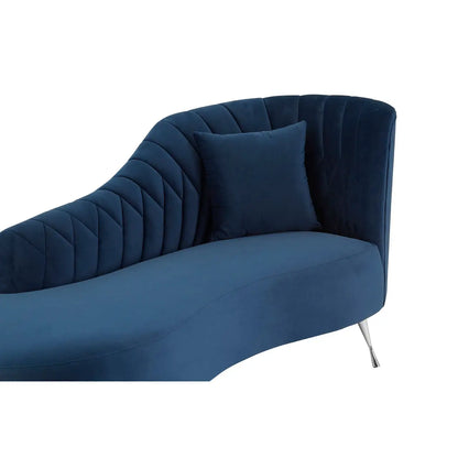 Rene Dark Blue Velvet Right Arm Chaise Longue