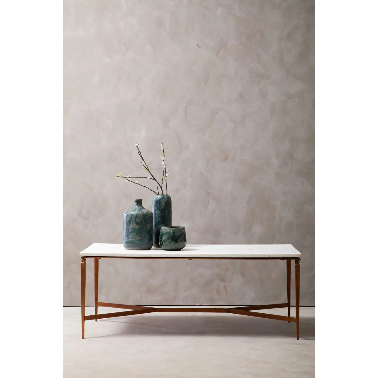 Nirav White Marble Top Coffee Table