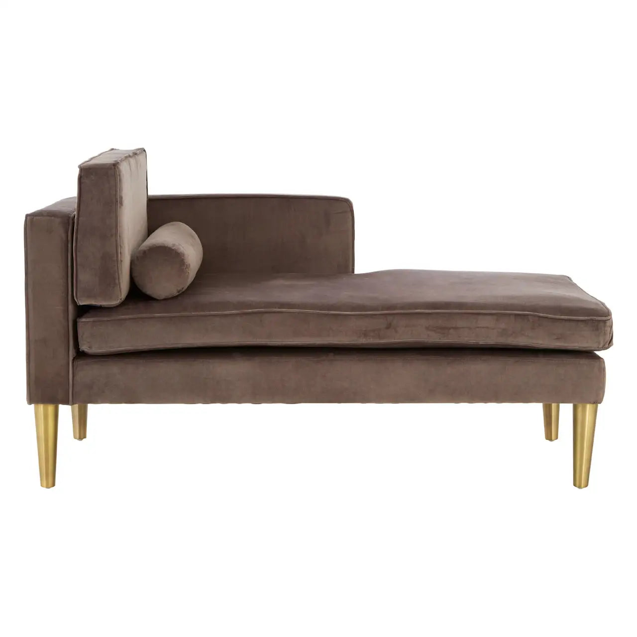 Louxor Grey Velvet Arm Chaise Longue