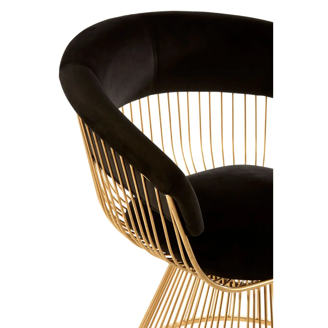 Vogue Black Velvet And Gold Finish Chair