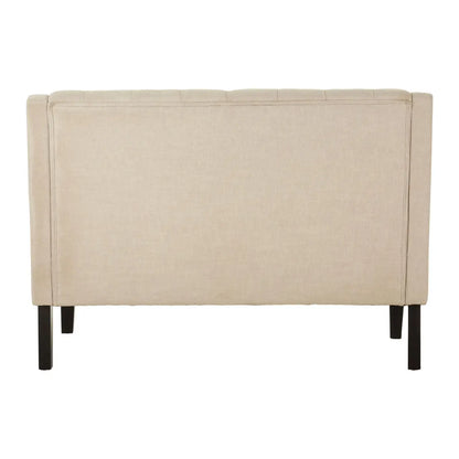 Doucet High Back Natural Linen Bench