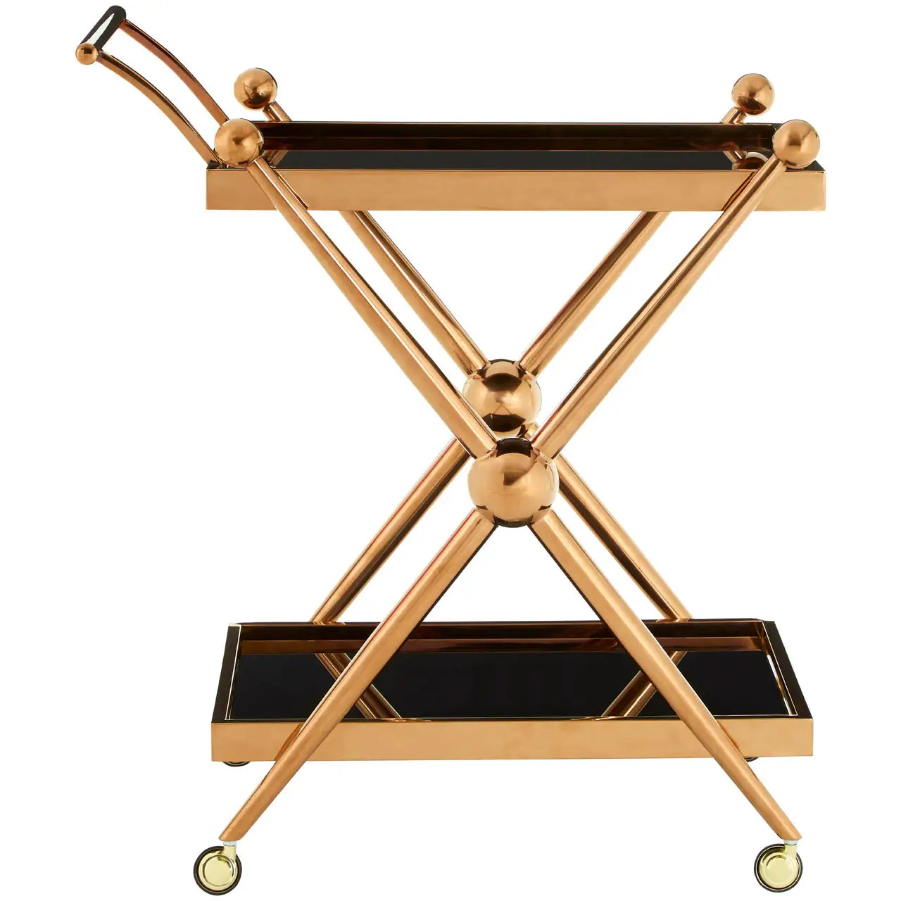 Novo 2 Tier Rose Gold And Cross Design Trolley