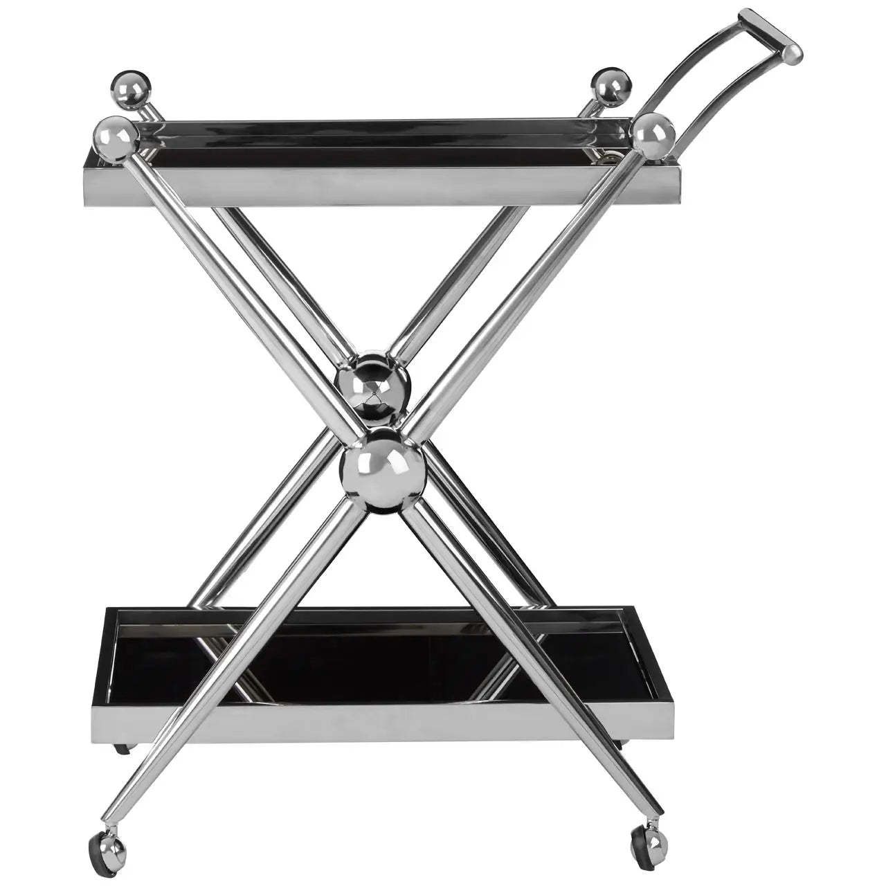 Novo 2 Tier Silver And Cross Design Trolley