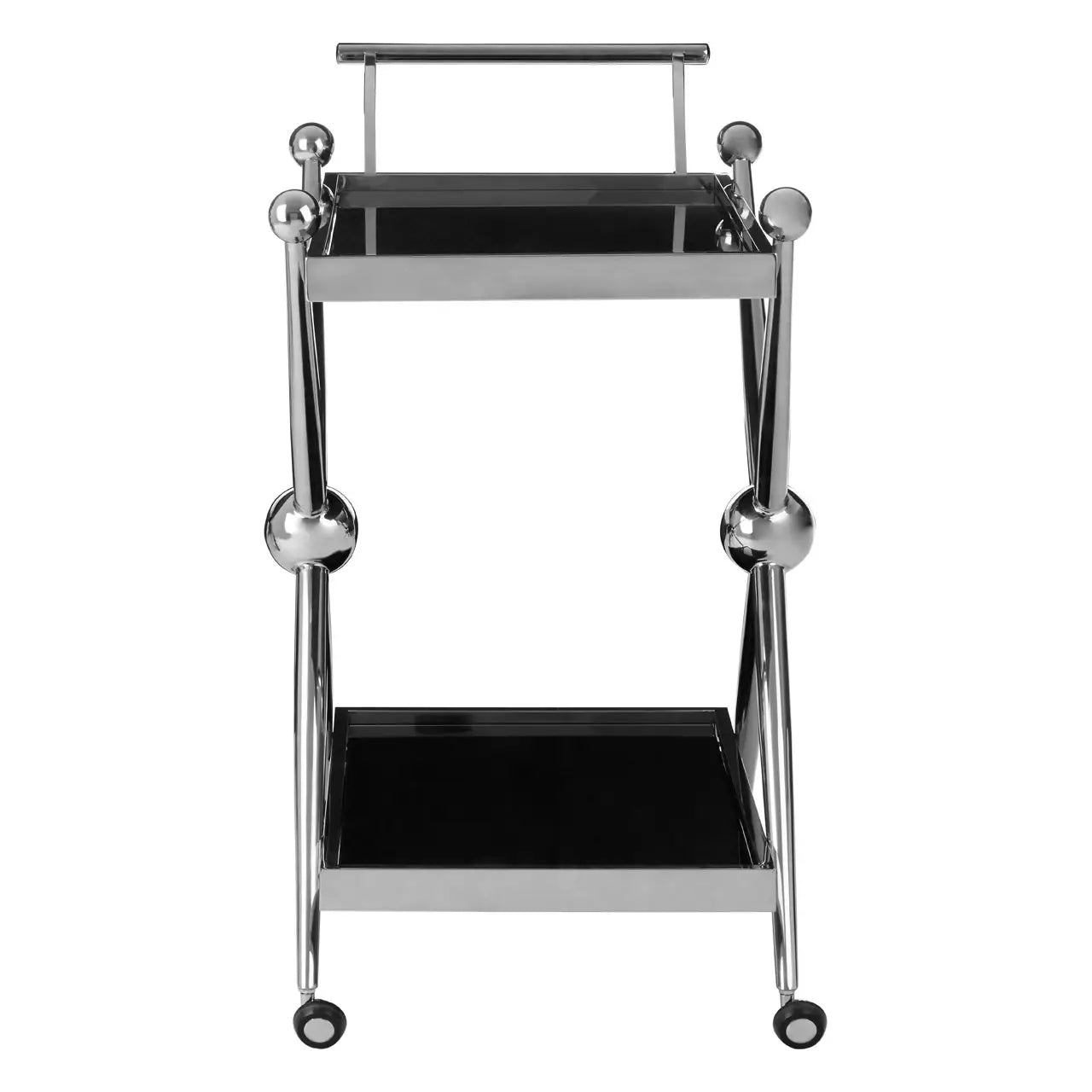 Novo 2 Tier Silver And Cross Design Trolley