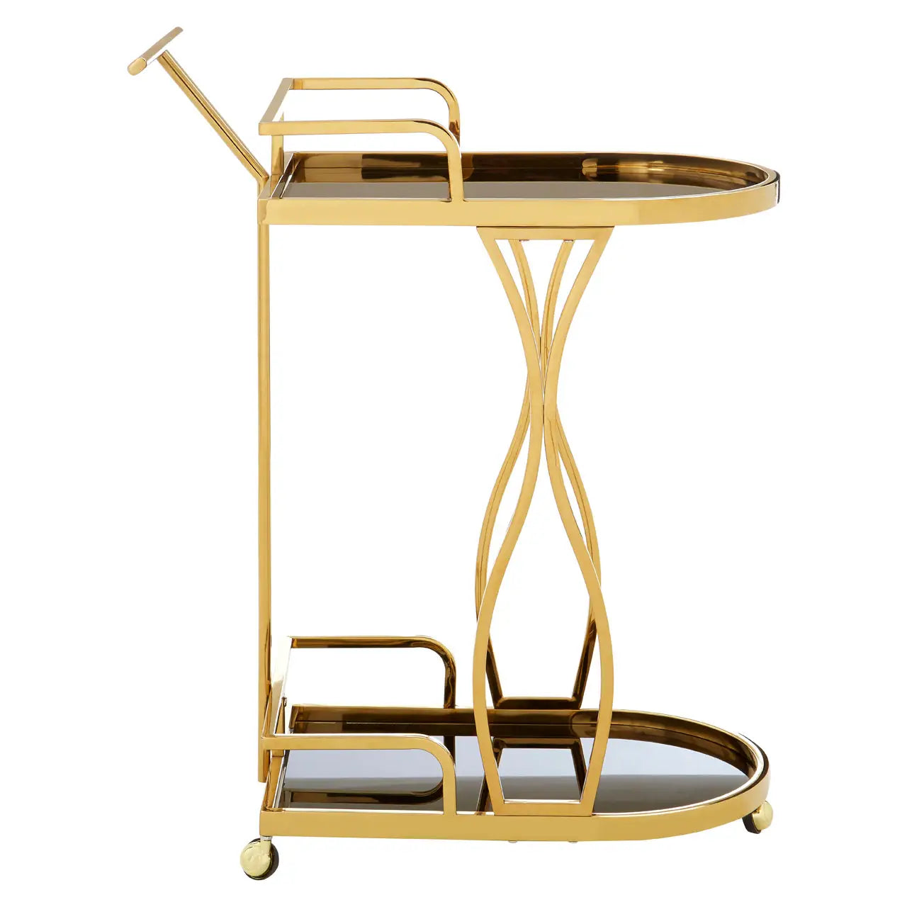 Novo 2 Tier Gold And Wavy Design Trolley