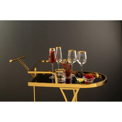 Novo 2 Tier Gold And Wavy Design Trolley