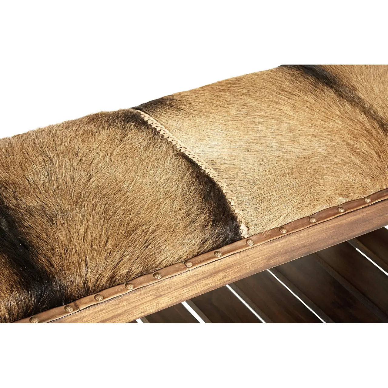 Inca Brown Goat Hide Bench