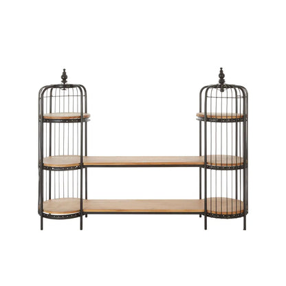 Mantis Long Black Finish Birdcage Shelf Unit