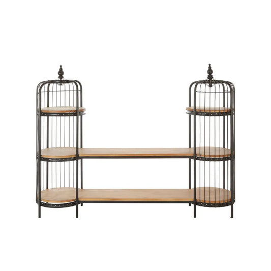 Mantis Long Black Finish Birdcage Shelf Unit