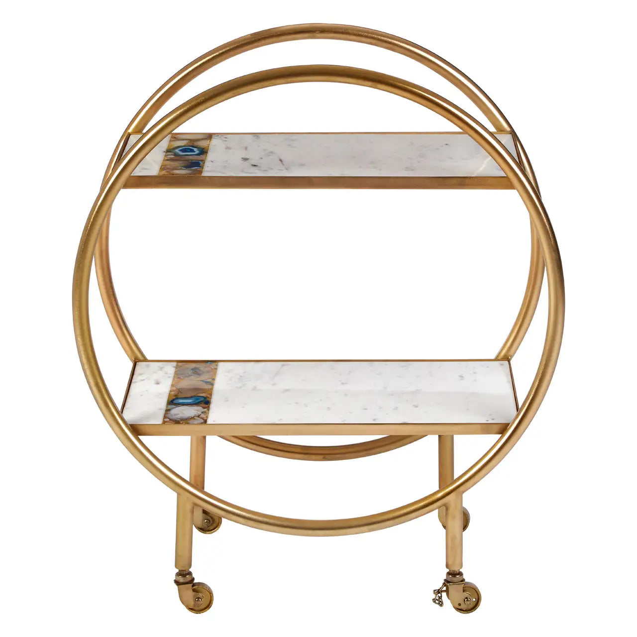 Vizzini 2 Tier Gold Finish Bar Trolley