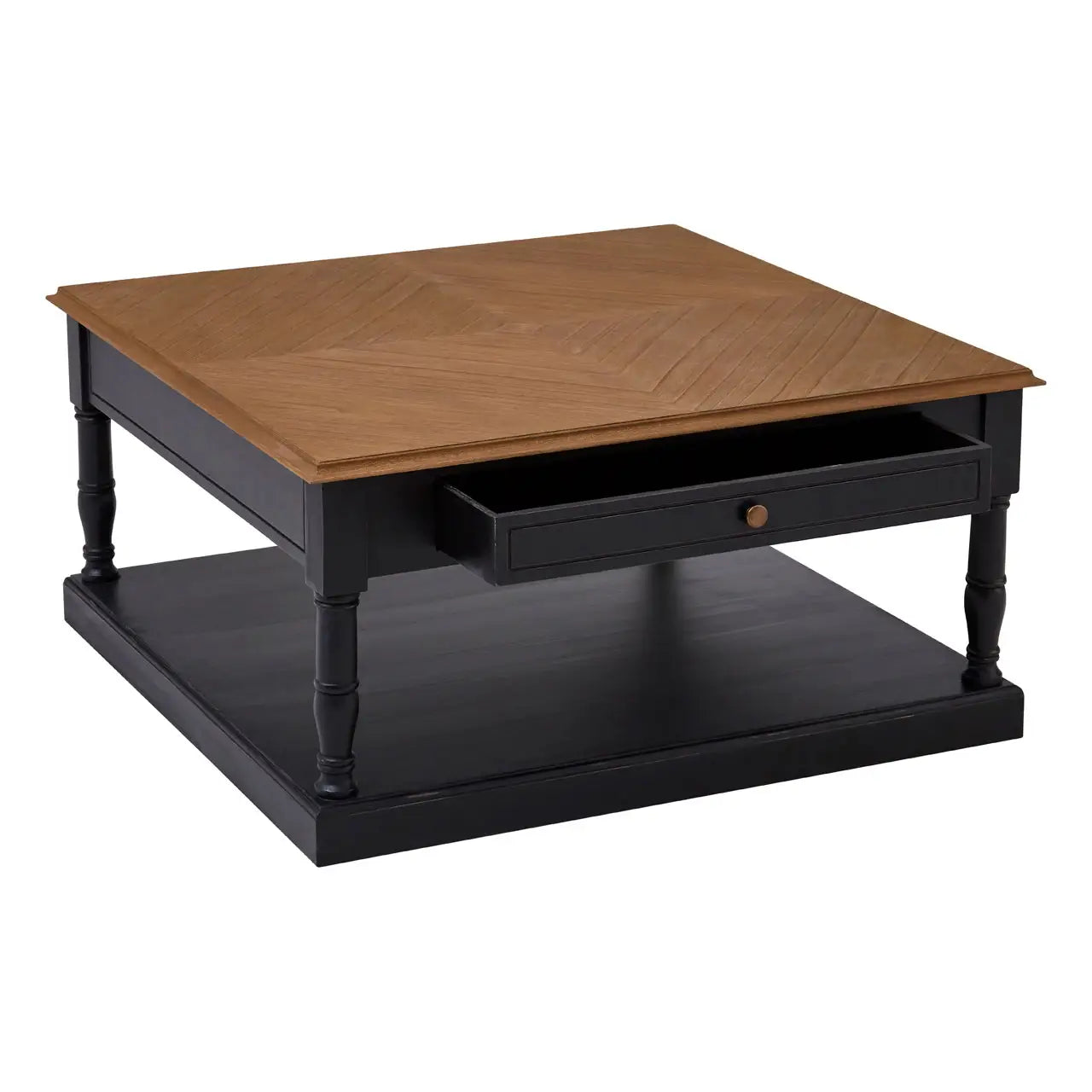 Loire 1 Drawer Black Coffee Table