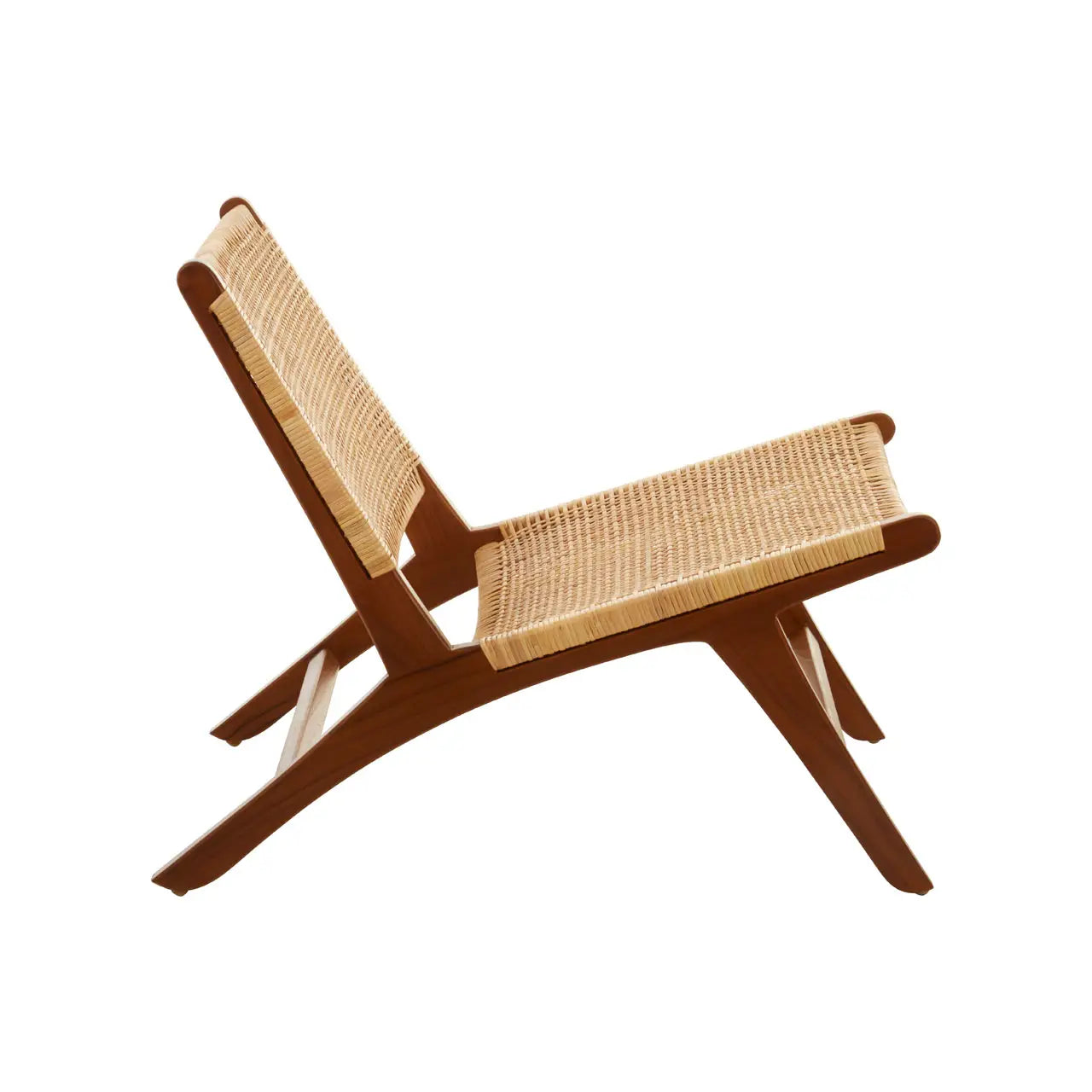 Lovina Teak Wood And Natural Rattan Lounge Chair