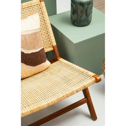 Lovina Teak Wood And Natural Rattan Lounge Chair