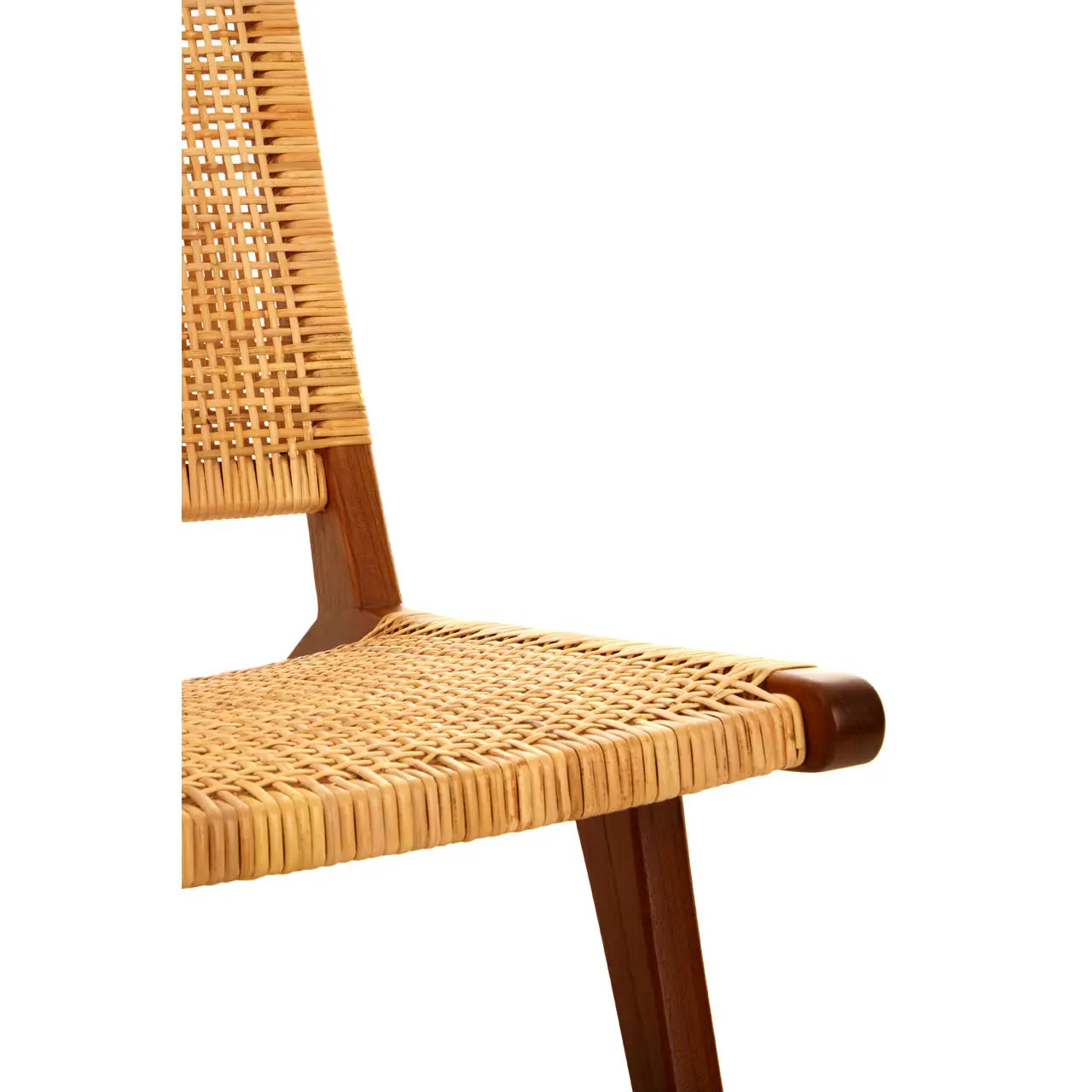 Lovina Teak Wood And Natural Rattan Lounge Chair