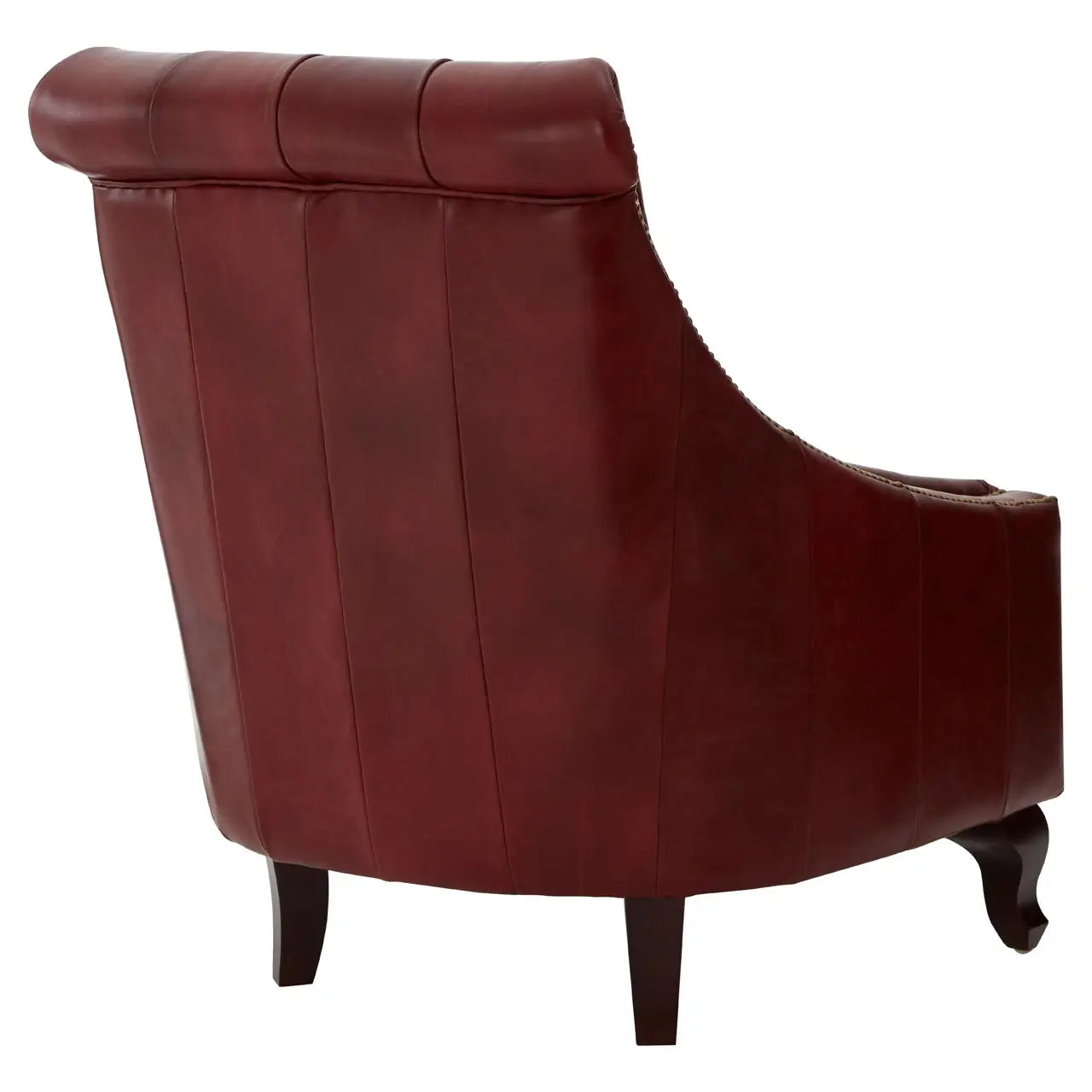 Victor Red Leather Studded Armchair