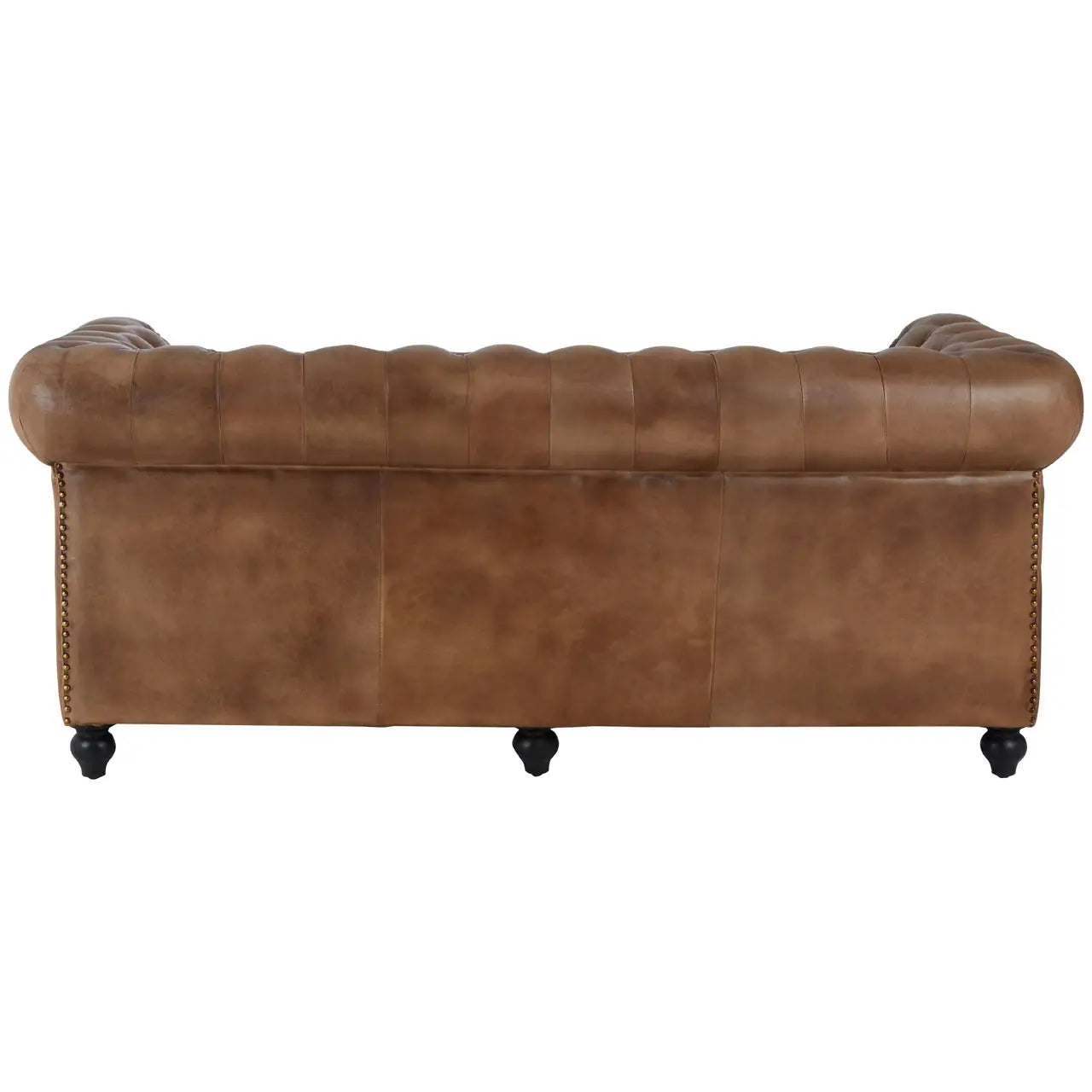 Buffalo Brown Leather 3 Seat Chesterfield Sofa