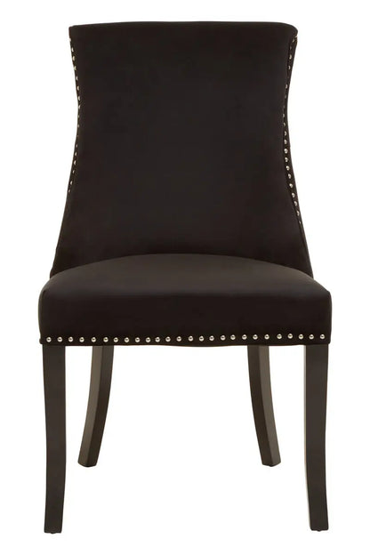 Kensington Townhouse Black Velvet Dining Chair