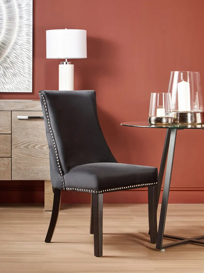 Kensington Townhouse Black Velvet Dining Chair