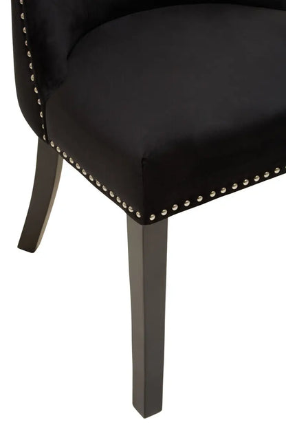 Kensington Townhouse Black Velvet Dining Chair