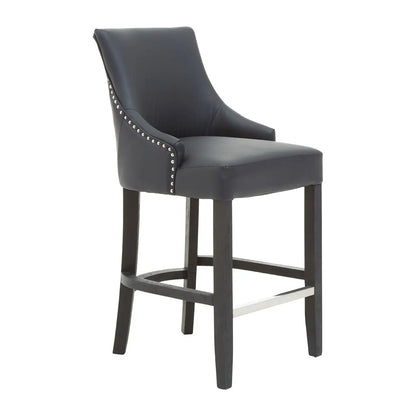 Kensington Townhouse Charcoal Leather Effect Bar Chair