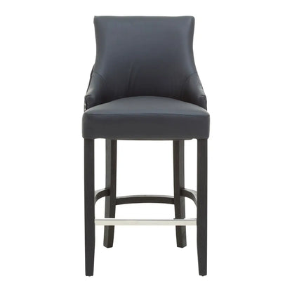 Kensington Townhouse Charcoal Leather Effect Bar Chair