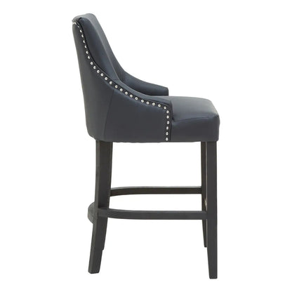 Kensington Townhouse Charcoal Leather Effect Bar Chair