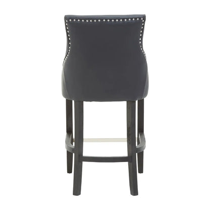 Kensington Townhouse Charcoal Leather Effect Bar Chair