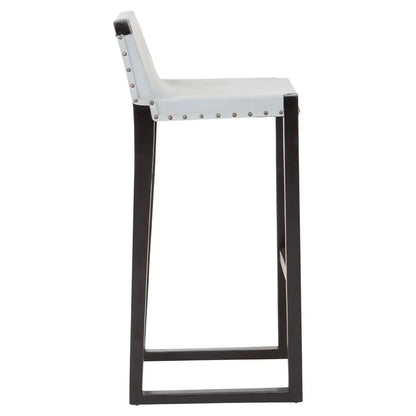 Kendari Grey Leather Bar Stool