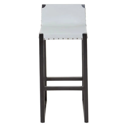 Kendari Grey Leather Bar Stool