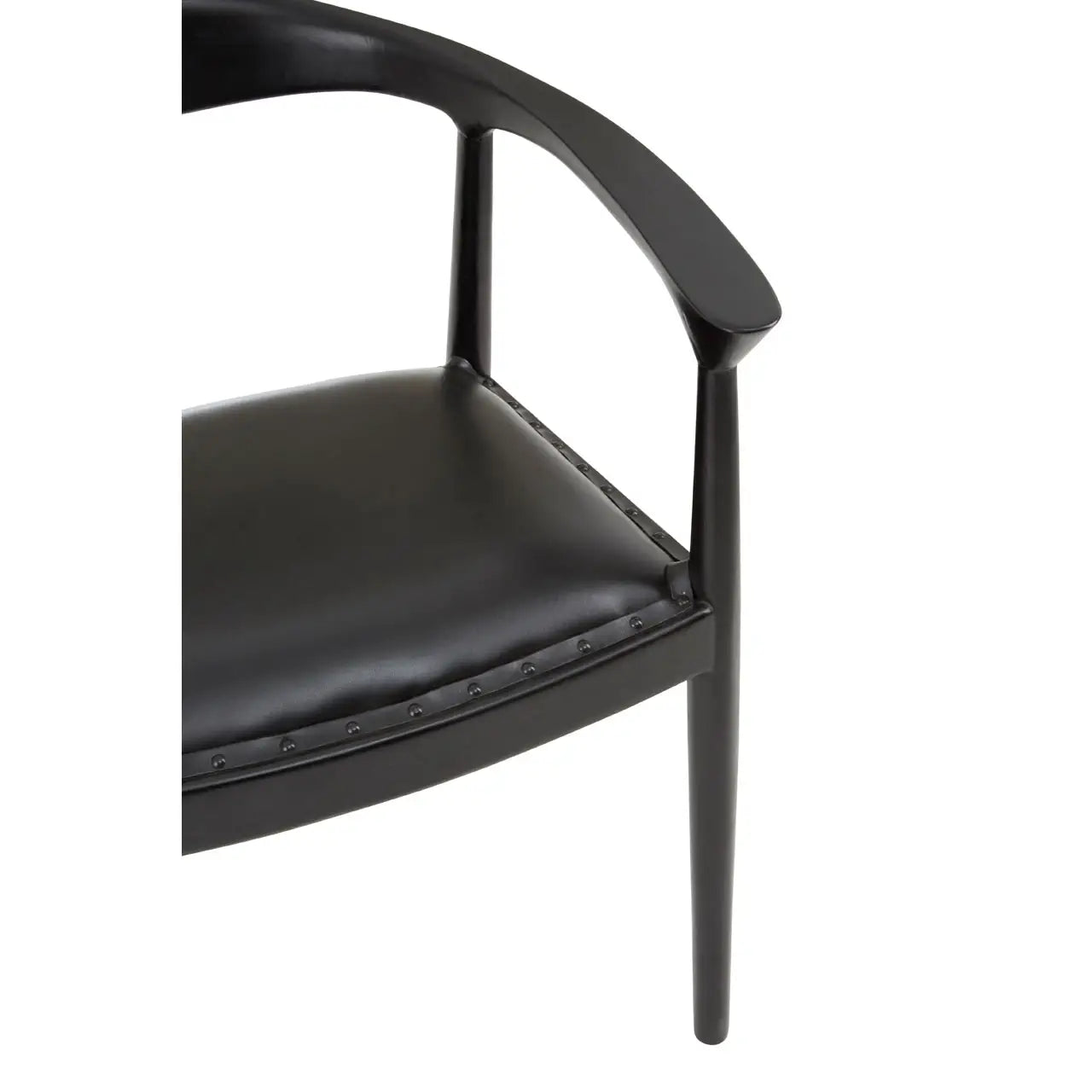 Kendari Open Back Black Leather Chair