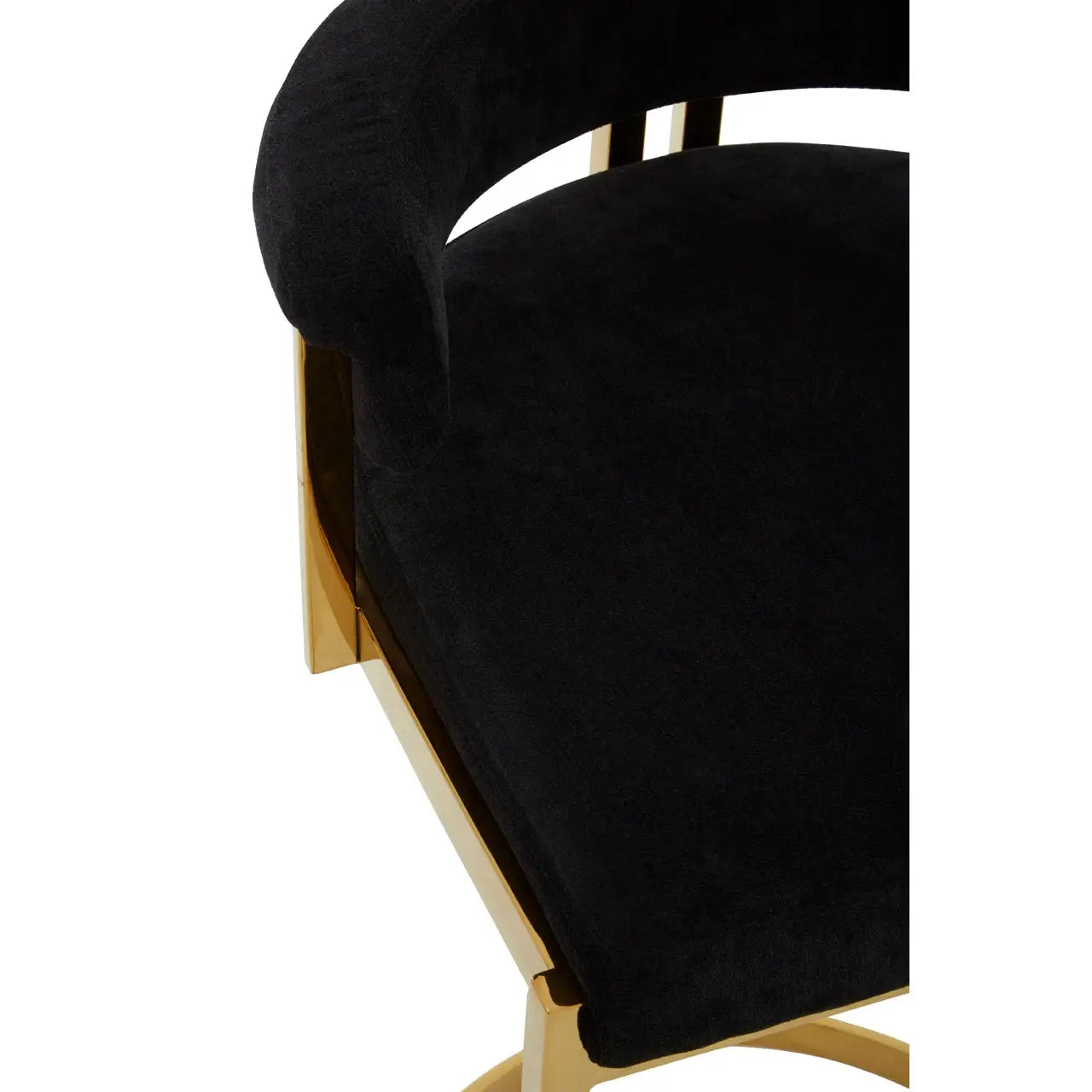 Piermount Black Velvet And Gold Bar Stool