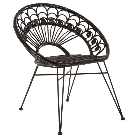 Manado Black Natural Rattan Chair