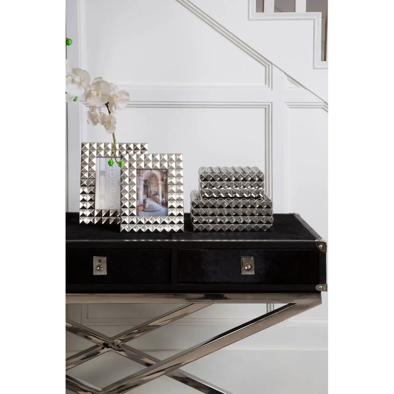 Kensington Townhouse Hair On Hide 3 Drawer Console Table