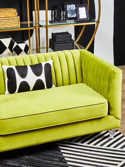 Brasa 3 Seat Green Velvet Sofa