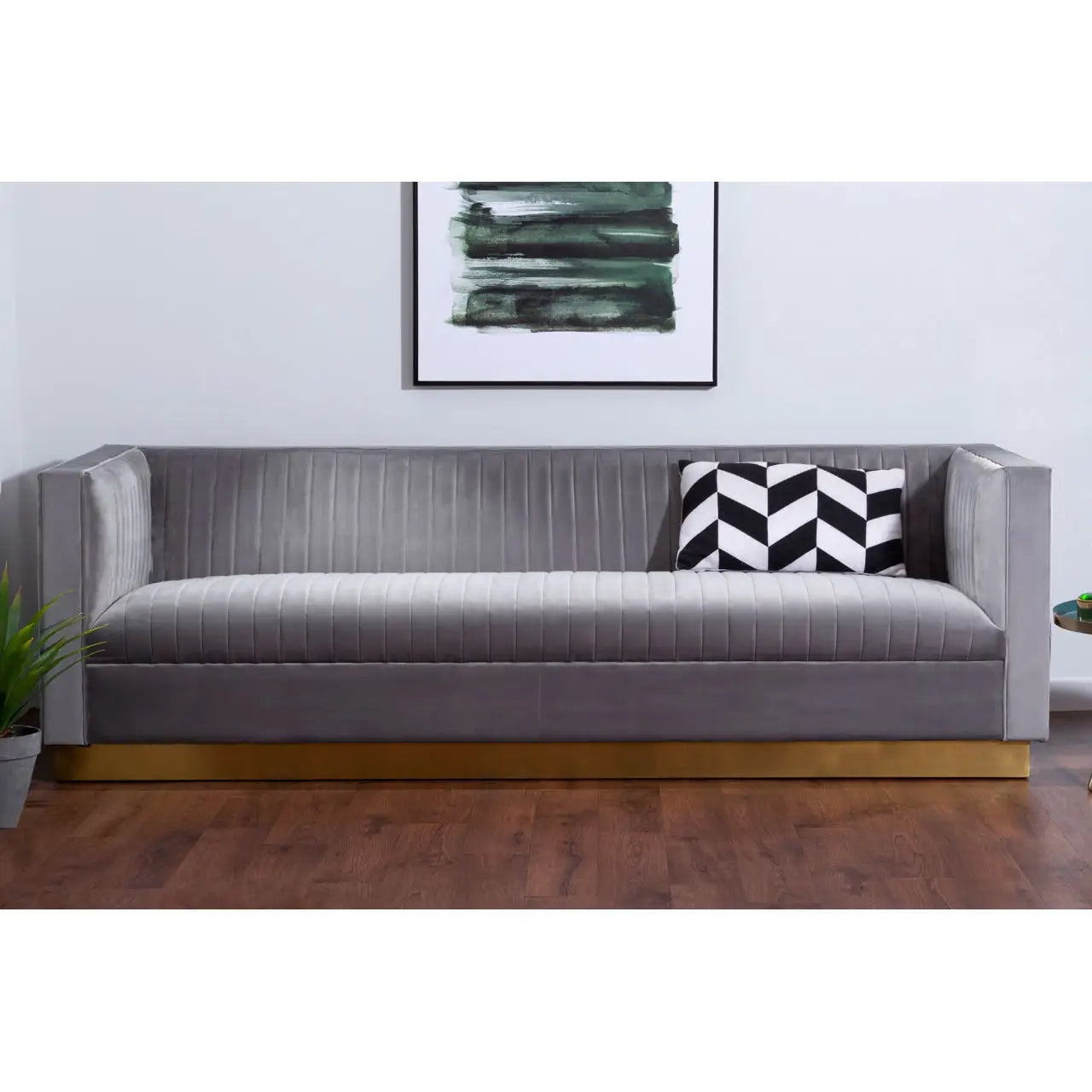 Opal 3 Seat Grey Sofa